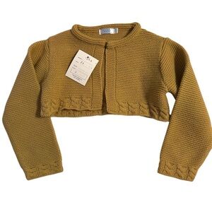NWT Spanish Nezo dark tan knit cardigan size 24 months